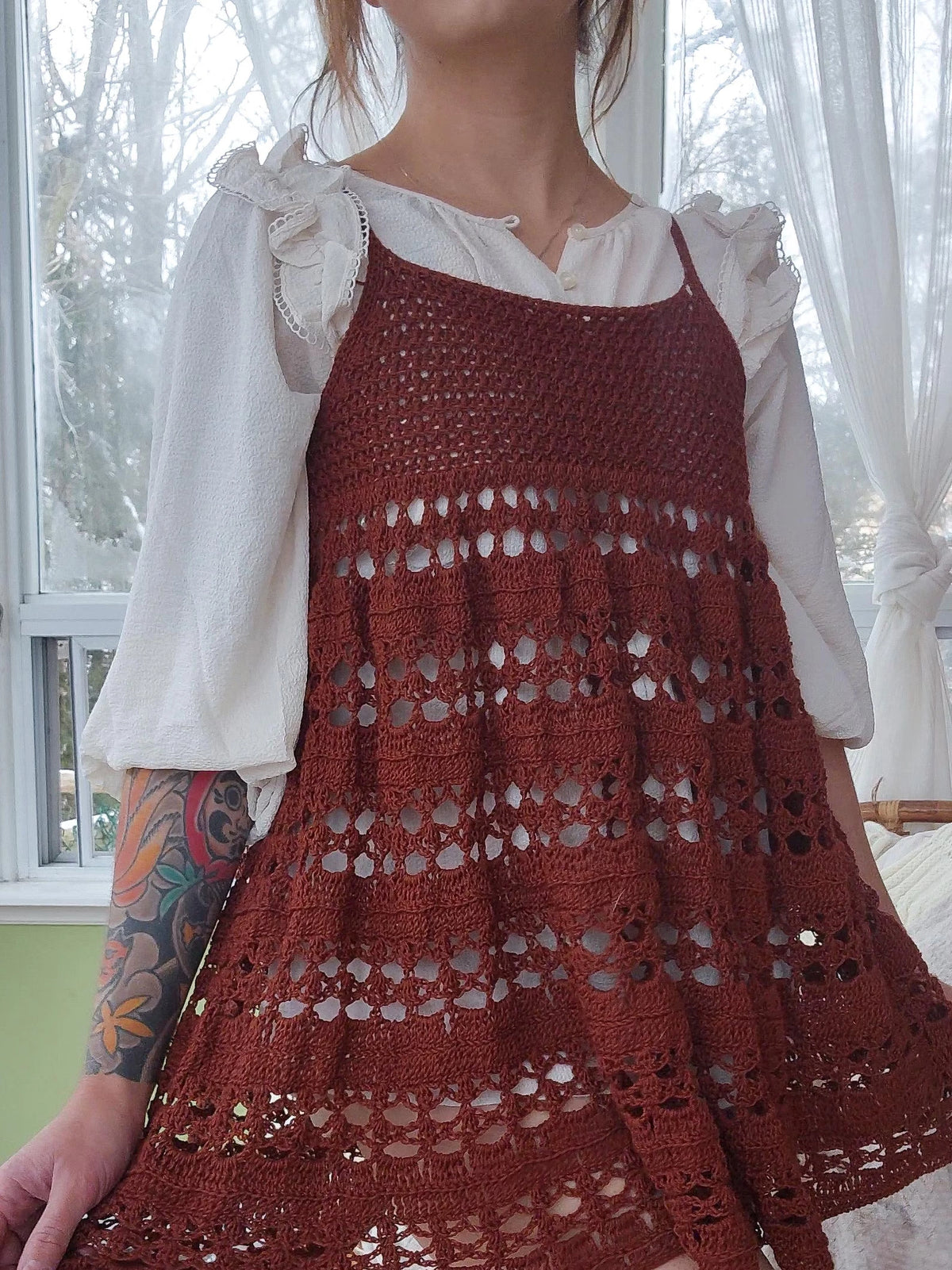 Häkelanleitung Love in Her Eyes – Verspieltes Babydoll-Kleid als PDF