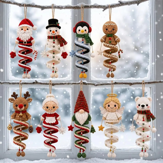 10 Weihnachts-Spiralanhänger – Häkelanleitung PDF auf Deutsch & Englisch