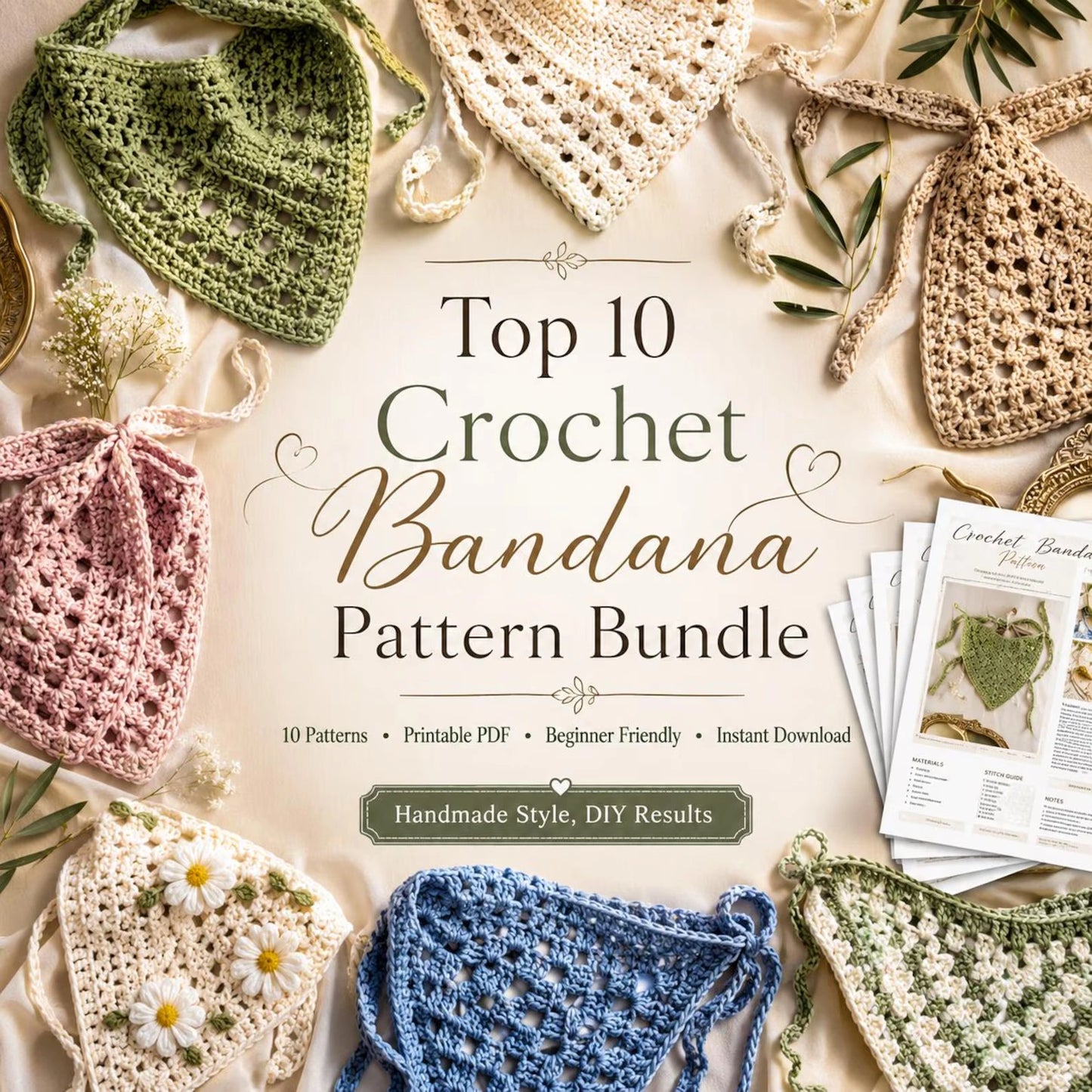 Top 10 Häkel-Bandana Anleitungen – PDF Bundle