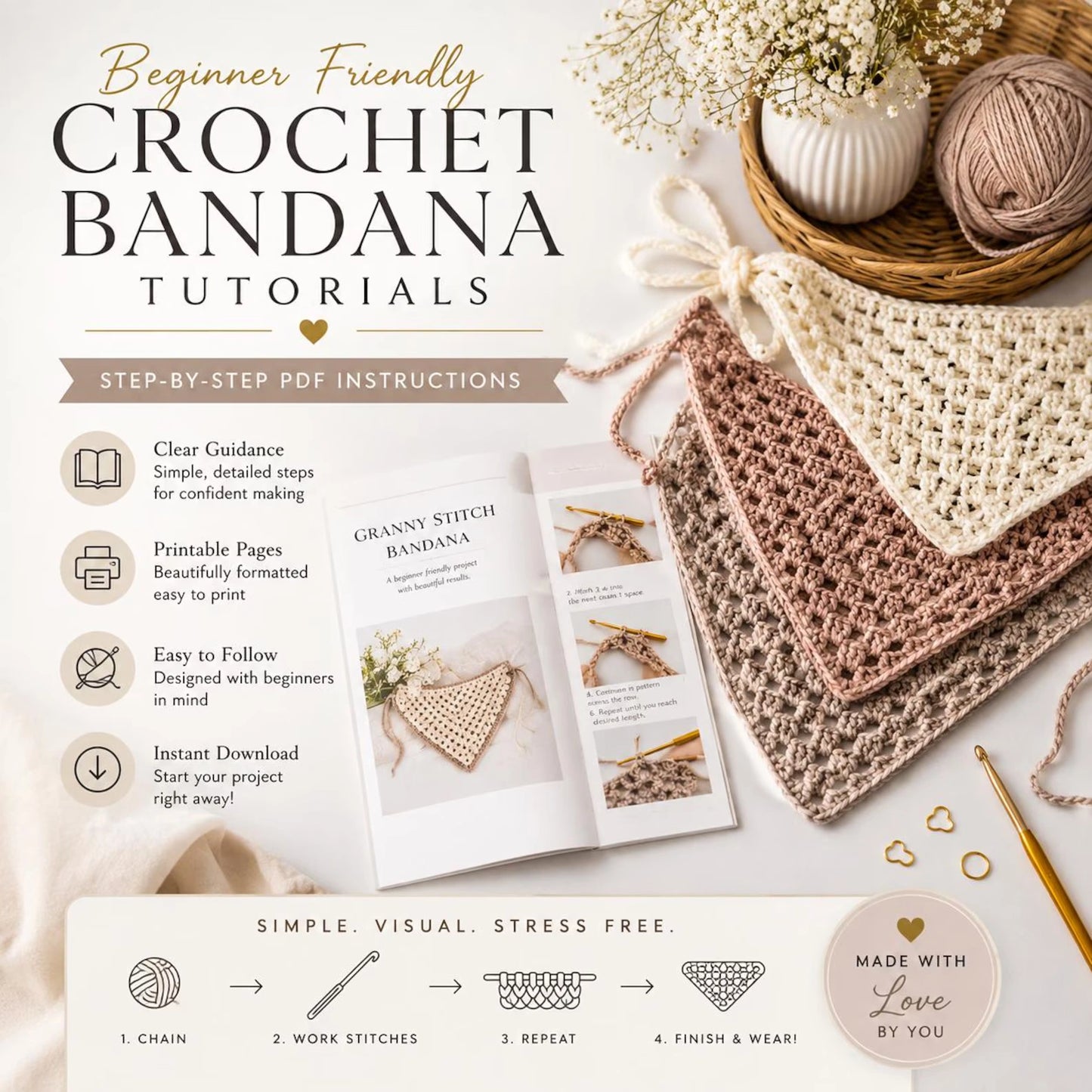 Top 10 Häkel-Bandana Anleitungen – PDF Bundle