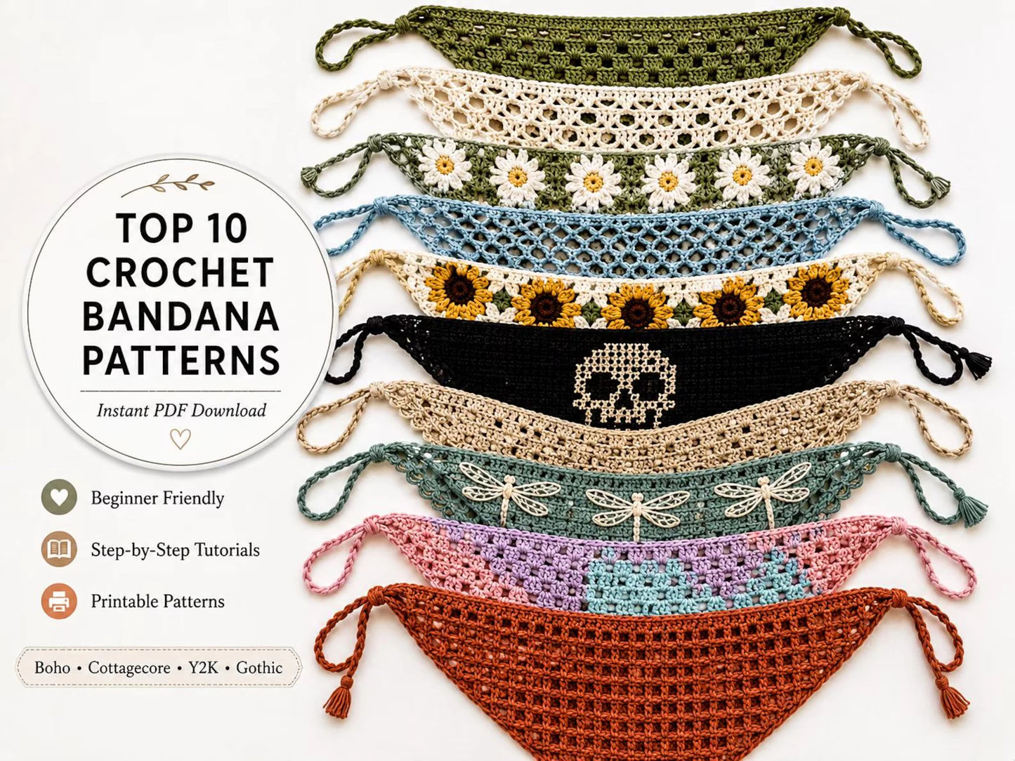 Top 10 Häkel-Bandana Anleitungen – PDF Bundle
