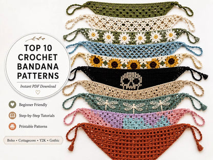 Top 10 Häkel-Bandana Anleitungen – PDF Bundle