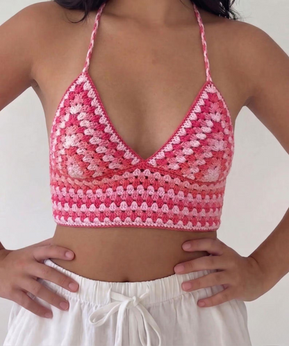 Granny-Bralette Häkelanleitung – Boho Sommer-Haltertop PDF | Anfängerfreundliches Häkelmuster