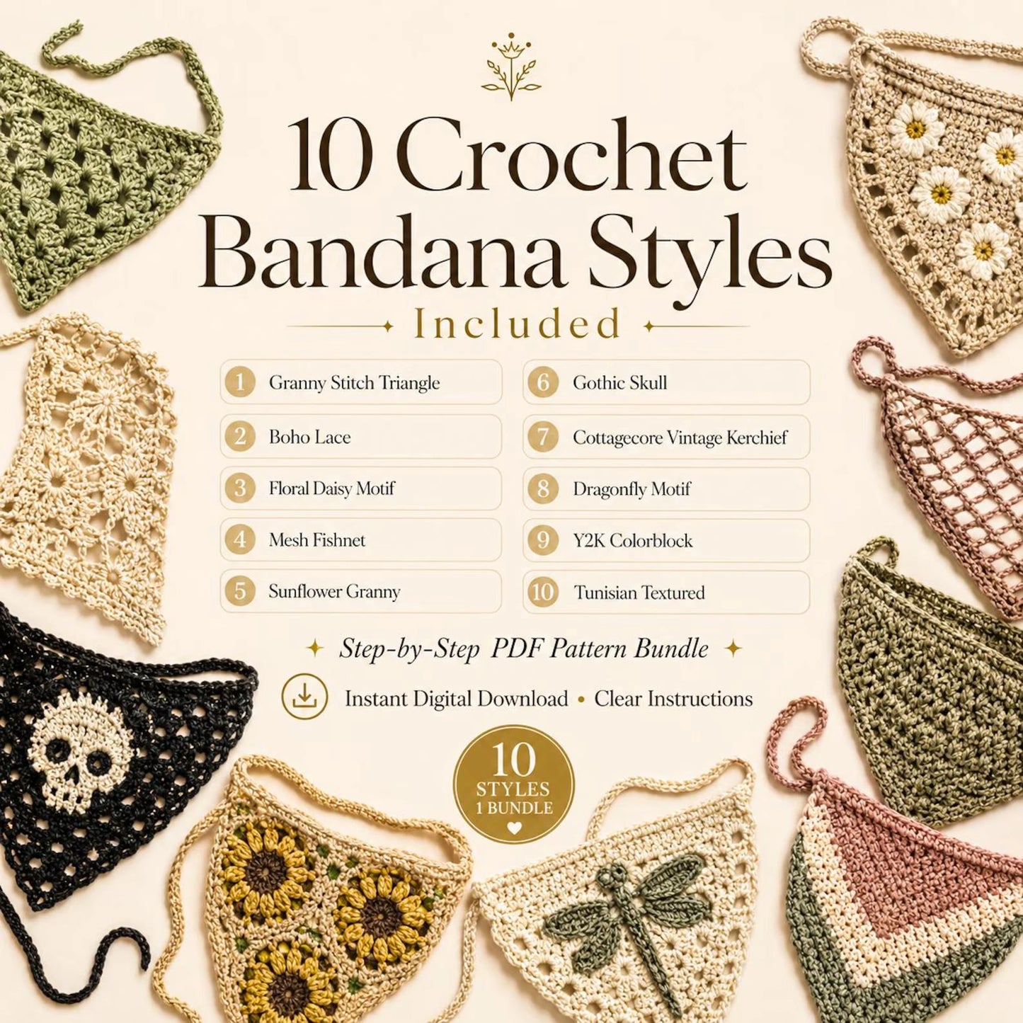 Top 10 Häkel-Bandana Anleitungen – PDF Bundle