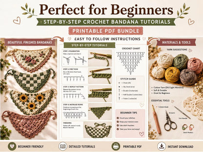 Top 10 Häkel-Bandana Anleitungen – PDF Bundle