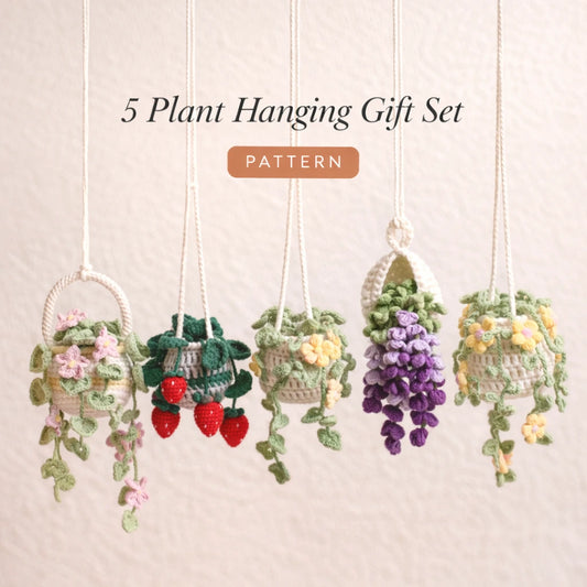 5 in 1 Hanging Plant Crochet Pattern Bundle