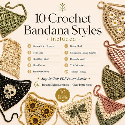 Top 10 Häkel-Bandana Anleitungen – PDF Bundle