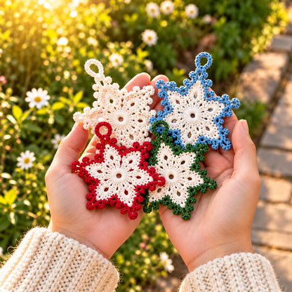 Schneeflocken häkeln – 6 wunderschöne Designs | PDF-Häkelanleitung