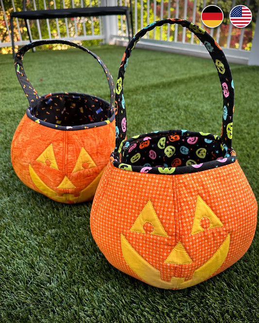 Halloween Kürbis Trick-or-Treat-Tasche – PDF-Nähanleitung auf Deutsch & Englisch