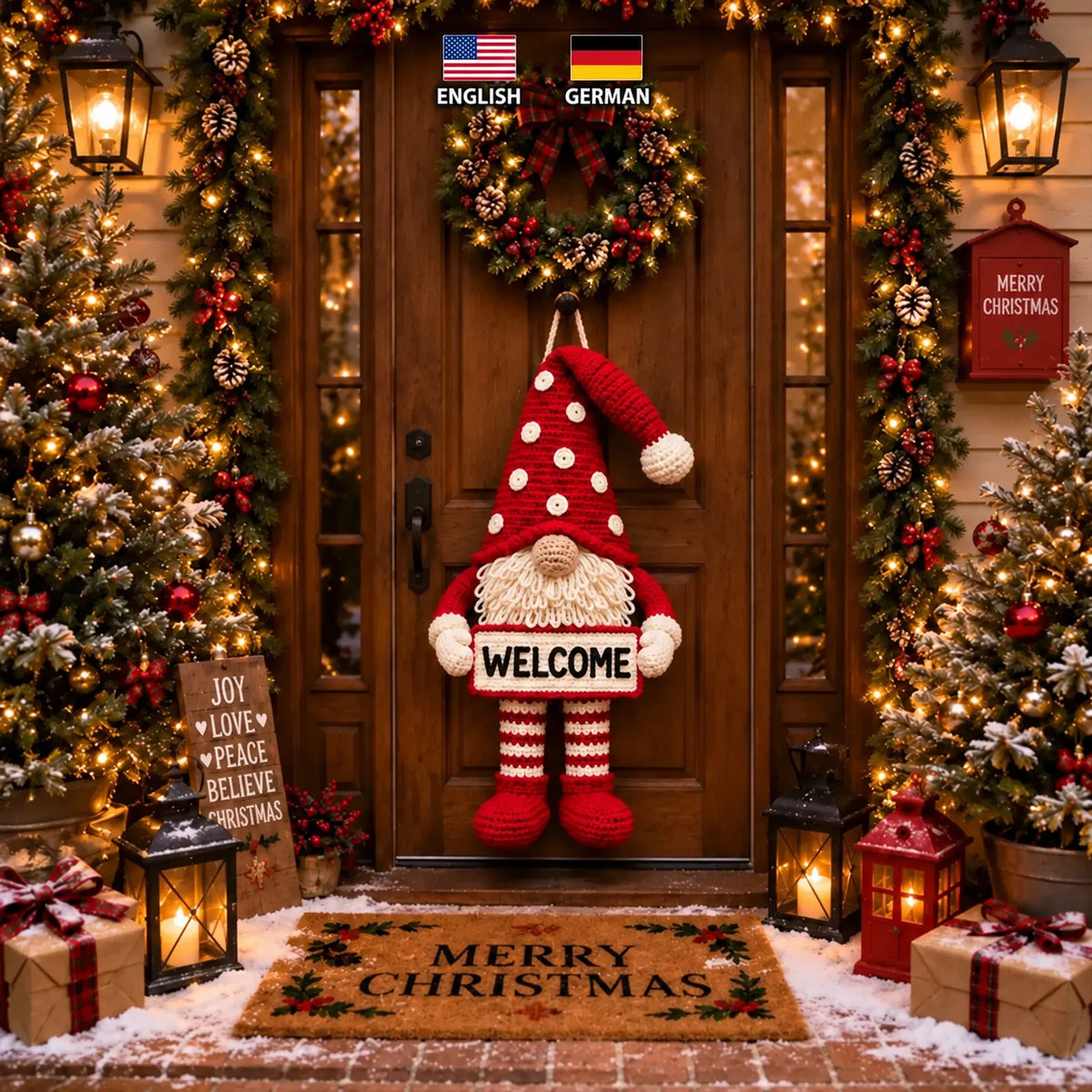 Weihnachtswichtel-Türhänger – Häkelanleitung PDF