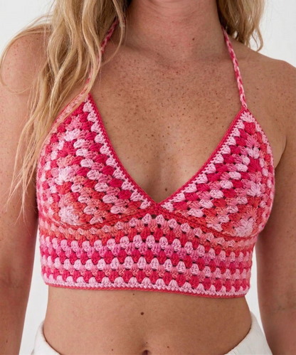 Granny-Bralette Häkelanleitung – Boho Sommer-Haltertop PDF | Anfängerfreundliches Häkelmuster