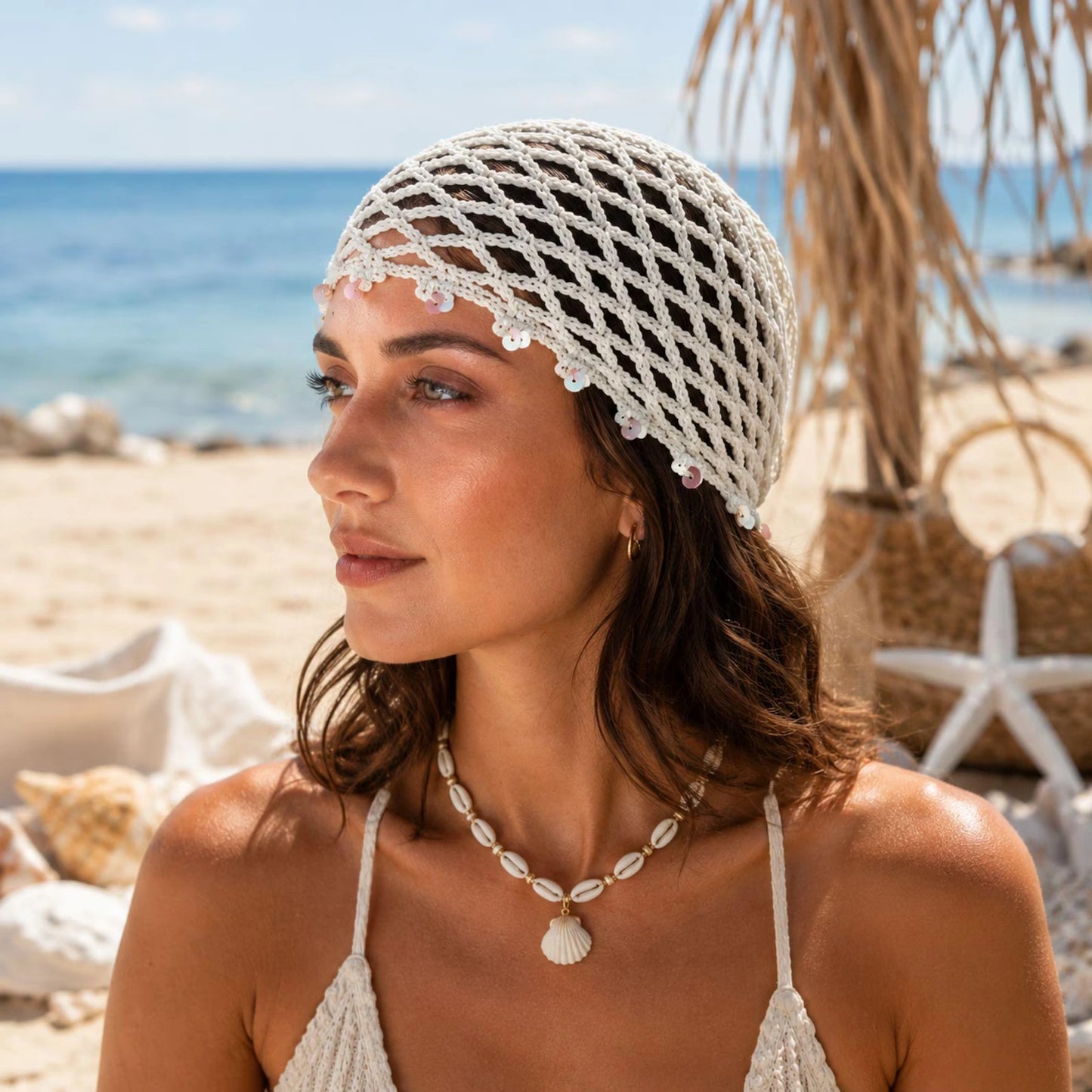 Häkelanleitung Haarnetz-Mütze – Luftige Boho Sommermütze | PDF-Anleitung