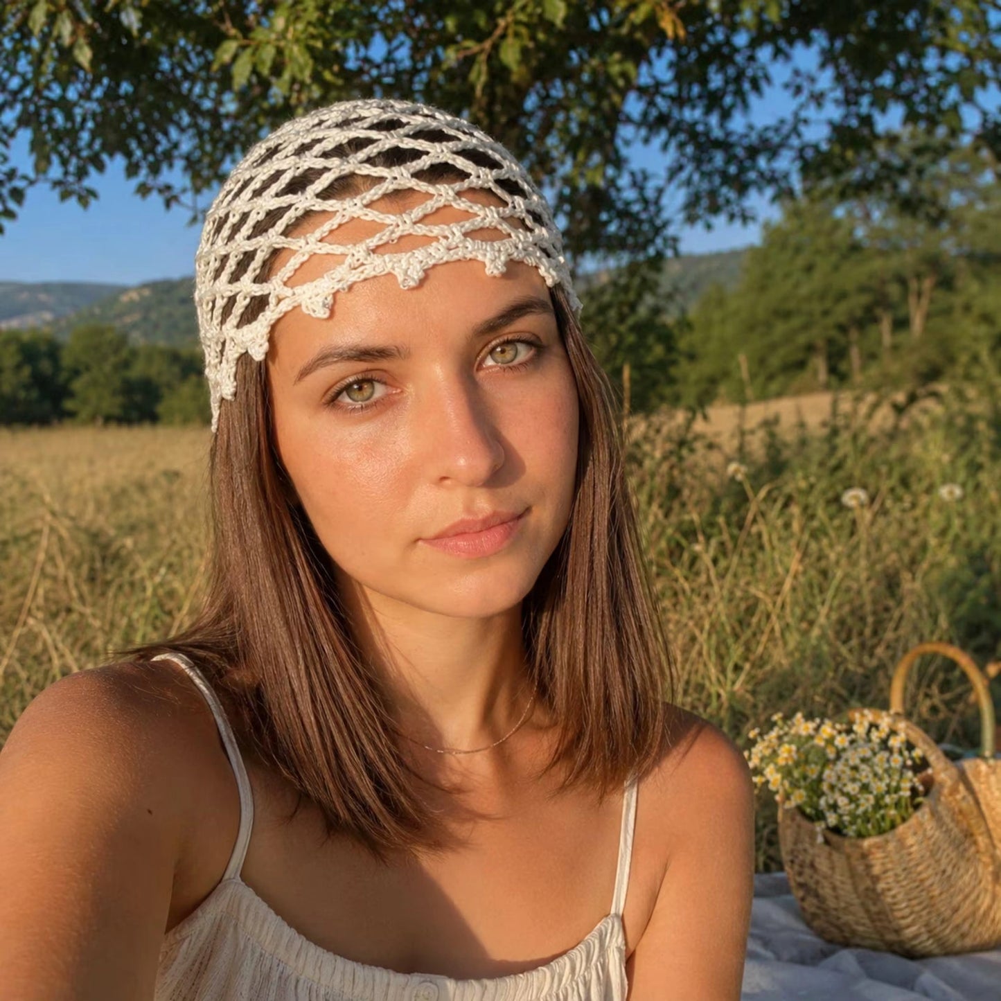 Häkelanleitung Haarnetz-Mütze – Luftige Boho Sommermütze | PDF-Anleitung