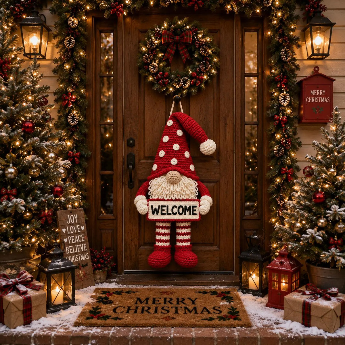 Weihnachtswichtel-Türhänger – Häkelanleitung PDF