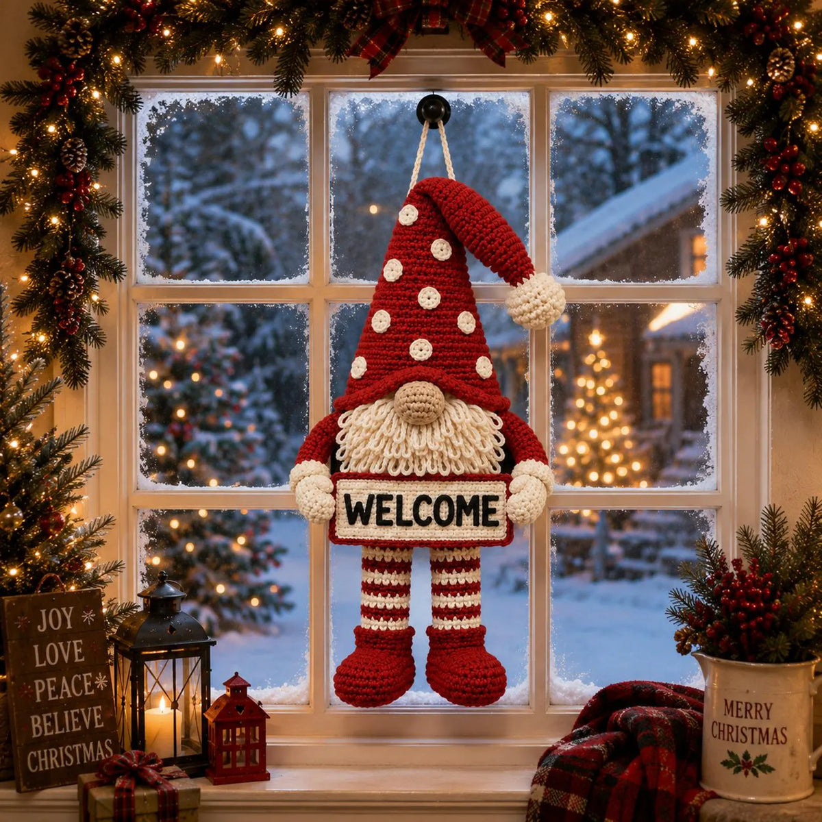 Weihnachtswichtel-Türhänger – Häkelanleitung PDF