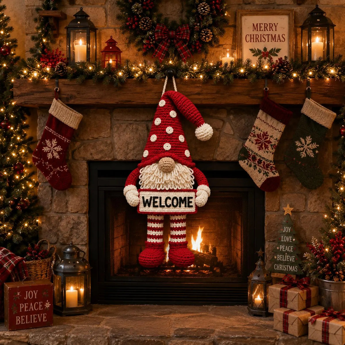 Weihnachtswichtel-Türhänger – Häkelanleitung PDF