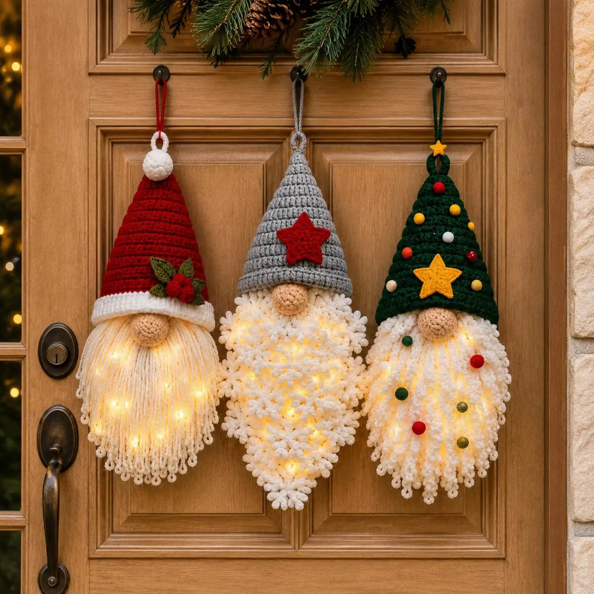Weihnachtswichtel-Türhänger – Häkelanleitung als PDF auf Deutsch & Englisch mit 3 Varianten