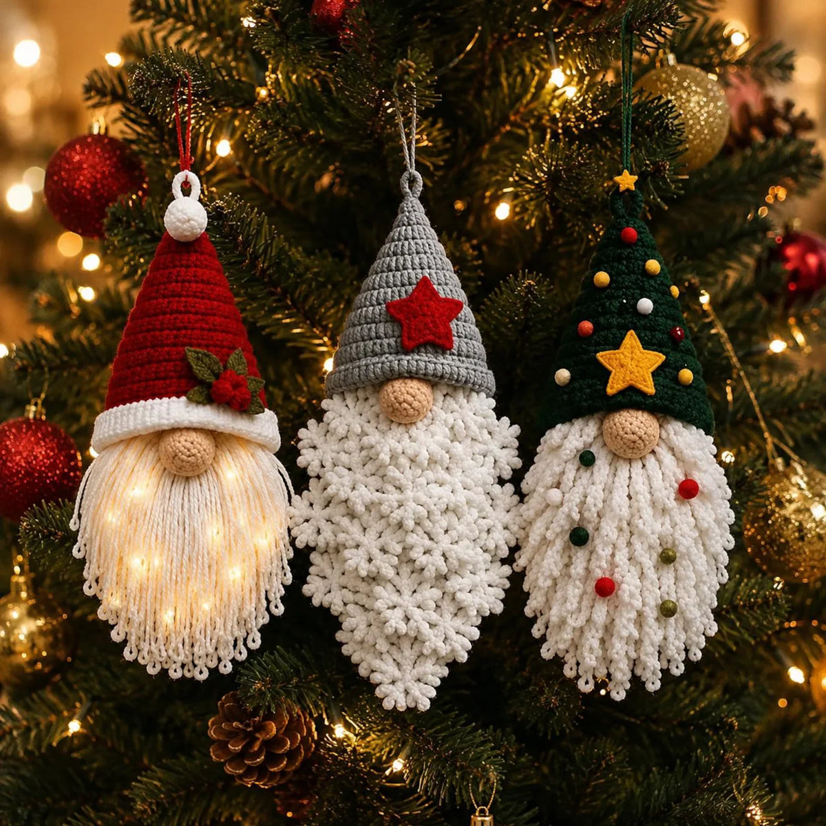 Weihnachtswichtel-Türhänger – Häkelanleitung als PDF auf Deutsch & Englisch mit 3 Varianten