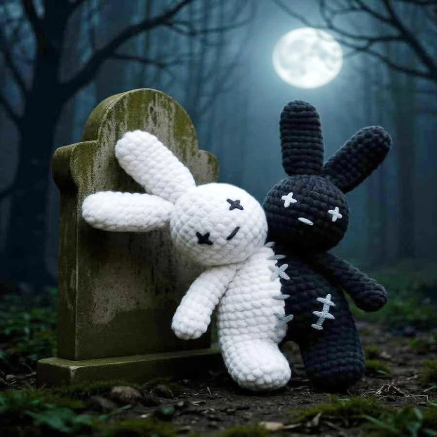 Zweiköpfiges Halloween-Häschen – PDF-Häkelanleitung für ein gruselig-süßes Amigurumi