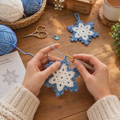 Schneeflocken häkeln – 6 wunderschöne Designs | PDF-Häkelanleitung