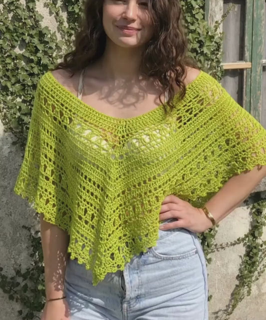 Clover Poncho Häkelanleitung – PDF-Anleitung für einen luftigen Spitzen-Poncho