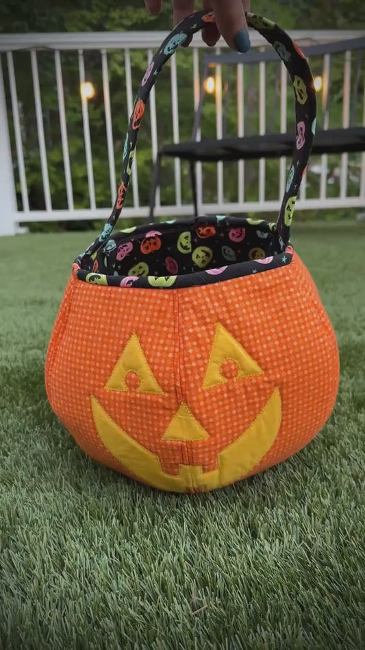 Halloween Kürbis Trick-or-Treat-Tasche – PDF-Nähanleitung auf Deutsch & Englisch